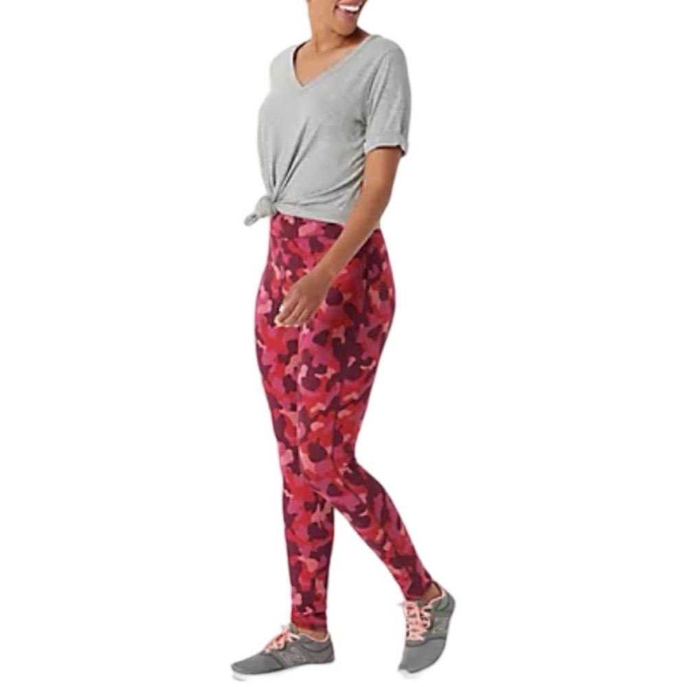 Denim & Co Active Berry Camo Leggings 3X Petite Duo Stretch Pull-On Athleisure - Picture 3 of 6